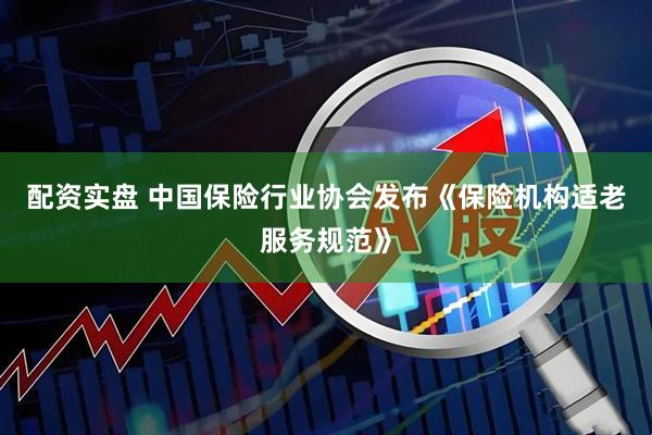 配资实盘 中国保险行业协会发布《保险机构适老服务规范》