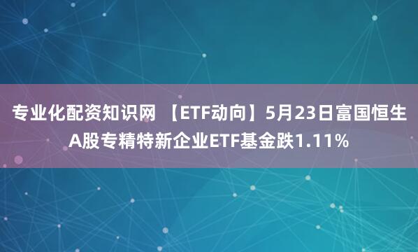 专业化配资知识网 【ETF动向】5月23日富国恒生A股专精特新企业ETF基金跌1.11%